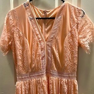 Light pink boho floor length dress